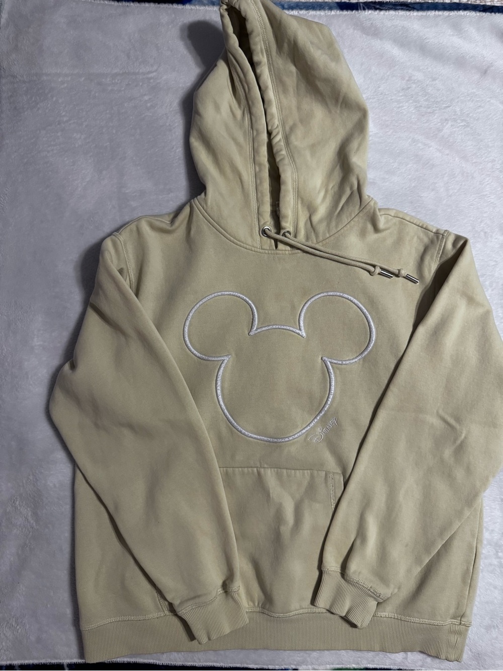 Embroidered Mickey Mouse Outline Hoodie - Yellow